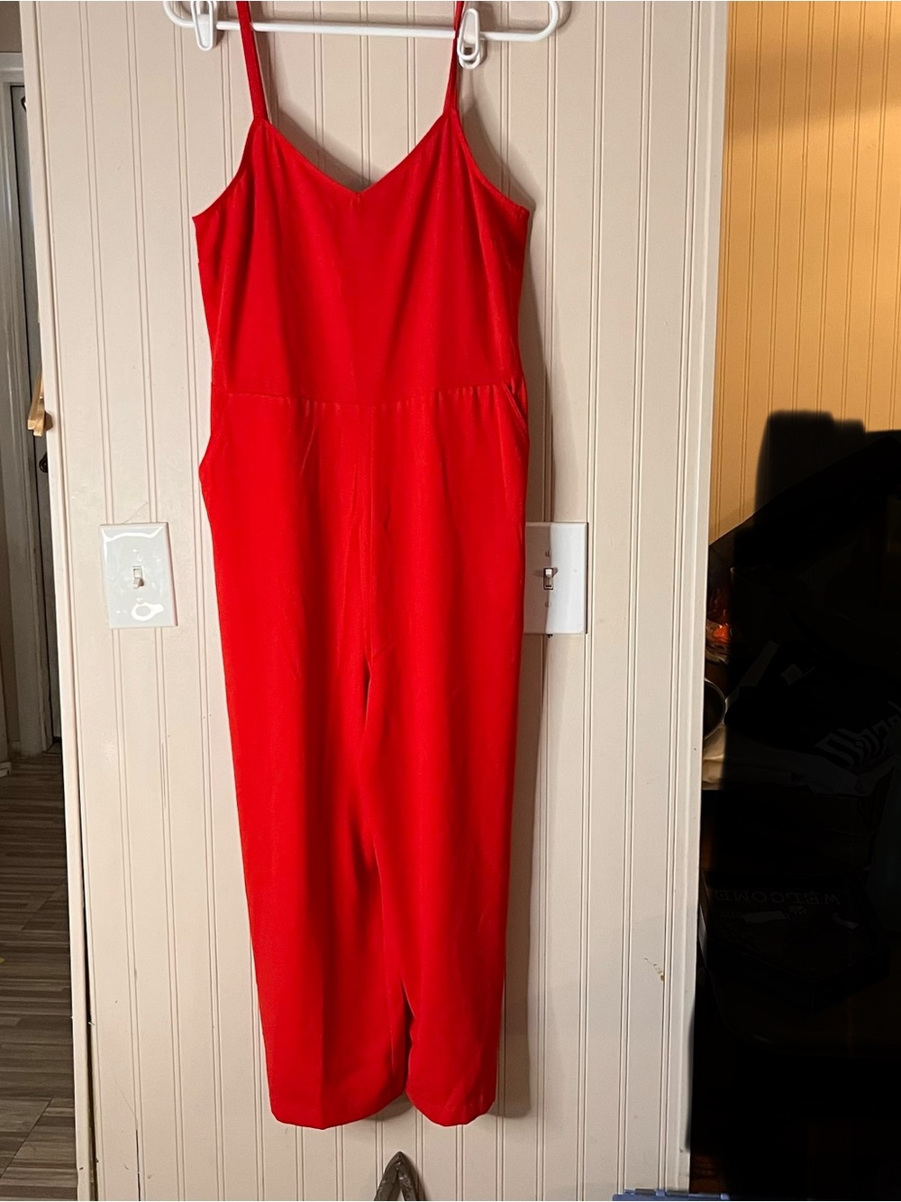 Grayson Red jumpsuit, size medium. spaghetti straps, Pockets
